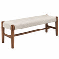Panca in Legno e Tessuto Poliestere 120x40x45 cm Neutro