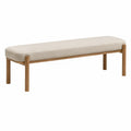 Panca in legno e tessuto beige 120x40x45 cm