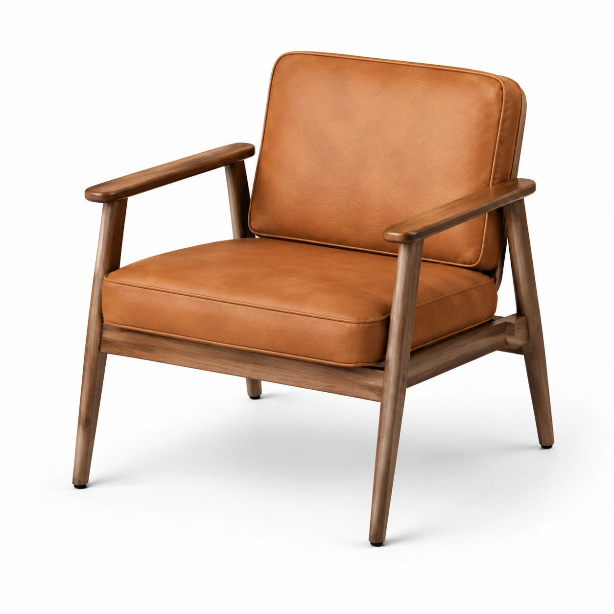 Poltrona in Legno con Rivestimento in Pelle PU