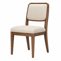 Sedia da pranzo in legno e tessuto beige