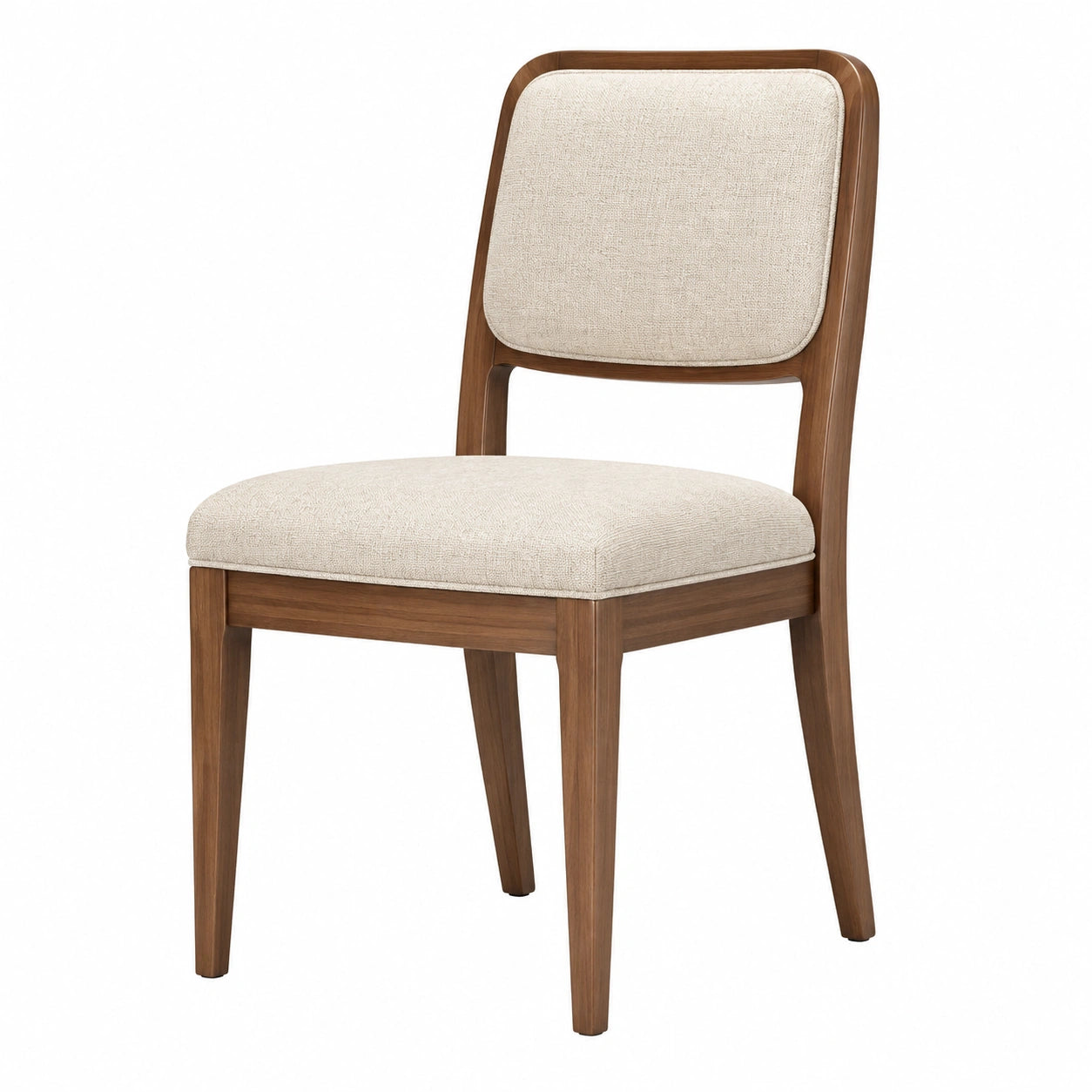 Sedia da pranzo in legno e tessuto beige
